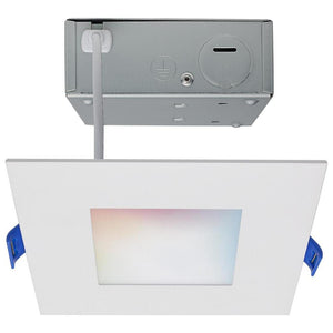 4" 9 watt 120/277 volt White RGB and CCT Selectable Square Dimmable LED Recessed Downlight 1