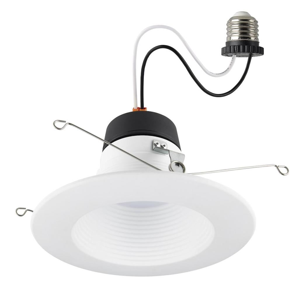 6" 9 watt 120 volt CCT Selectable Round Indoor Deep Baffle LED Recessed Downlight 1