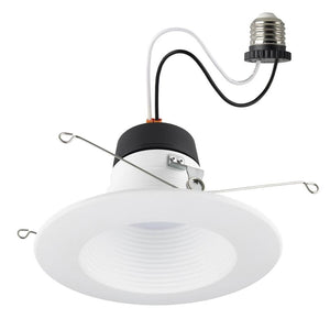 6" 9 watt 120 volt CCT Selectable Round Indoor Deep Baffle LED Recessed Downlight 1