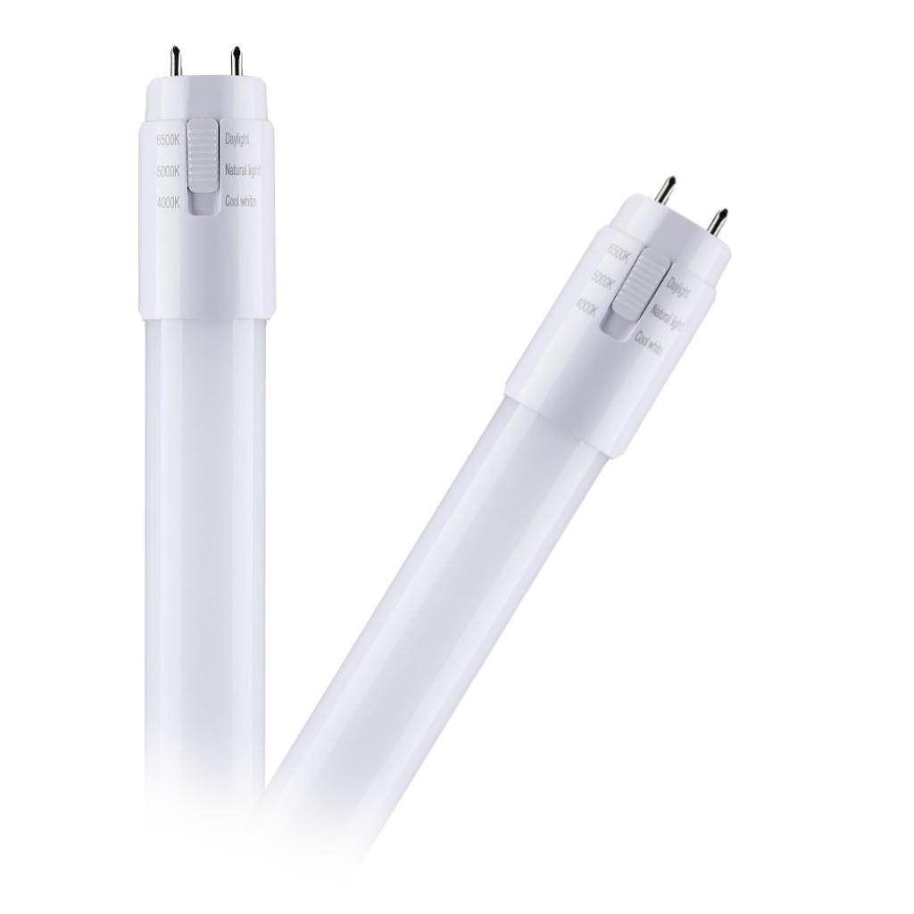 4' 10 watt 120/277 volt T8 Medium Bi-Pin Base CCT Selectable Ballast Compatible LED Light Bulb (2 Pack) 1