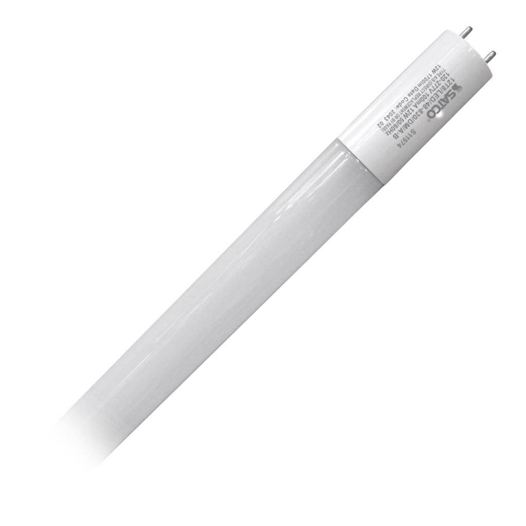 4' 12 watt 120/277 volt T8 Medium Bi-Pin Base 3000K Natural White Dual Technology LED Light Bulb 1