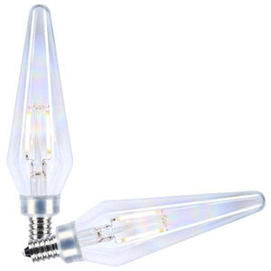 2 watt 120 volt HX11 Candelabra Screw Base 2700K Warm White Prismatic Aurora Dimmable LED (2 Pack) 3