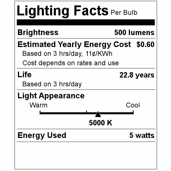 5 watt 120 volt T6 Double Contact Bayonet Base 5000K Daylight Frosted Dimmable LED 2