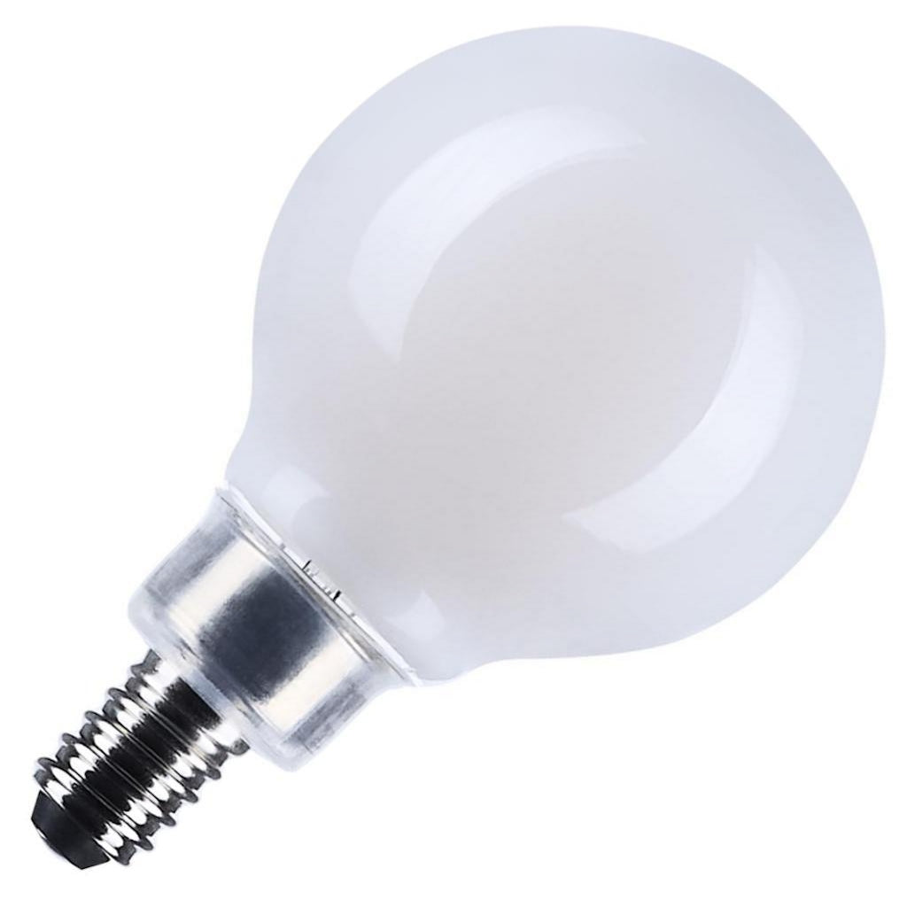4.5 watt 120 volt G16.5 Candelabra Screw Base 3000K Natural White Frosted Dimmable LED 1