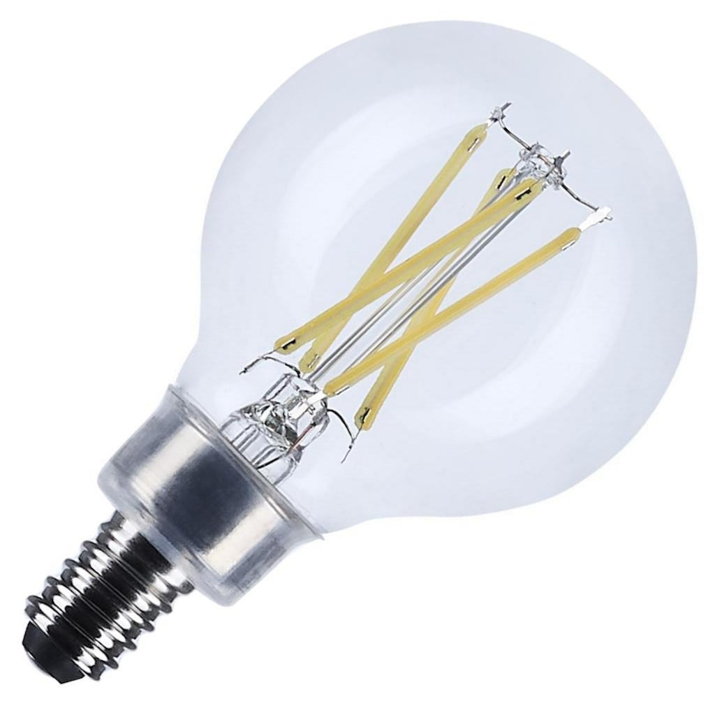5.5 watt 120 volt G16.5 Candelabra Screw Base 3500K Clear Neutral White Dimmable LED 1