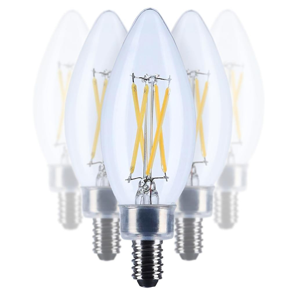 4 watt 120 volt B11 Candelabra Screw Base 3000K Natural White Clear Dimmable LED (10 Pack) 1
