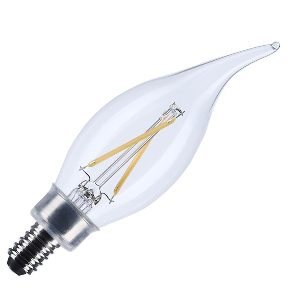 3 watt 120 volt CA10 Candelabra Screw Base 3000K Natural White Clear Dimmable LED 1