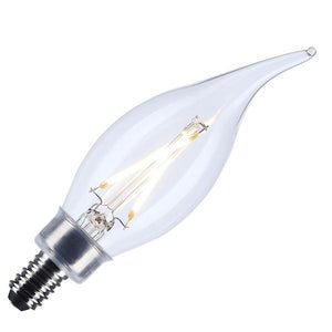 5.5 watt 120 volt CA10 Candelabra Screw Base 3500K Natural White Clear Dimmable LED 3