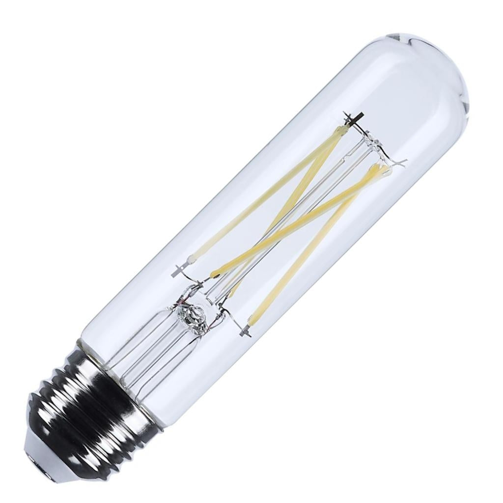 8 watt 120 volt T10 Medium Screw Base 3500K Clear Natural White Dimmable LED 1