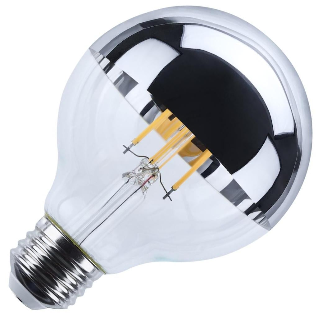 5.5 watt 120 volt G25 Medium Screw Base 2700K Warm White Silver Coated Top LED 1