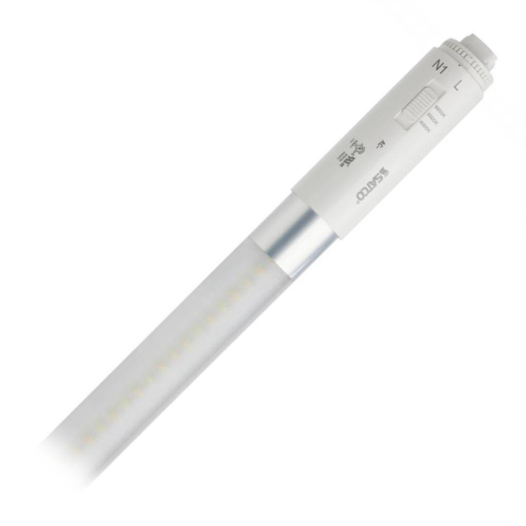 6' 30 watt 120/277 volt T8 Recessed Double Contact Base CCT Selectable Ballast Bypass LED Light Bulb 1