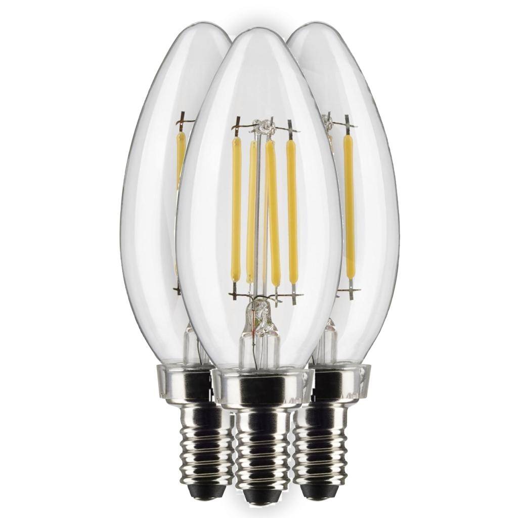 4 watt 120 volt B11 Candelabra Screw Base 2700K Warm White Dimmable LED (3 Pack) 1