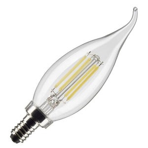 5.5 watt 120 volt CA10 Candelabra Screw Base 3000K Natural White Dimmable LED 1