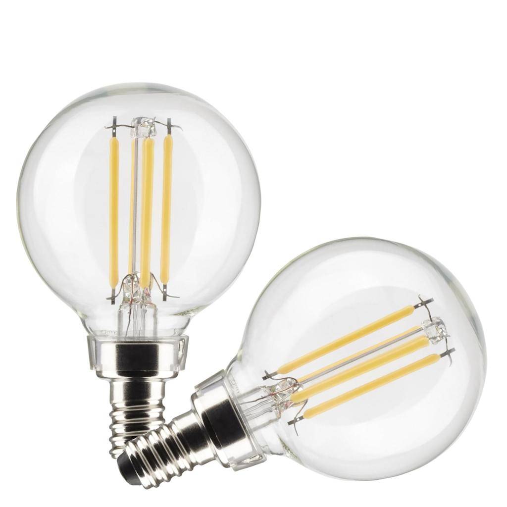 4 watt 120 volt G16.5 Candelabra Screw Base 3000K Natural White LED Light Bulb (2 Pack) 1