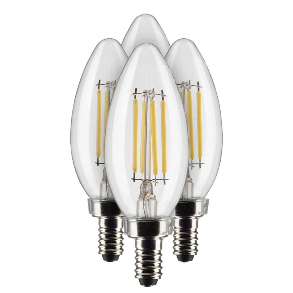 4 watt 120 volt B11 Candelabra Screw Base 3000K Natural White LED Light Bulb (4 Pack) 1