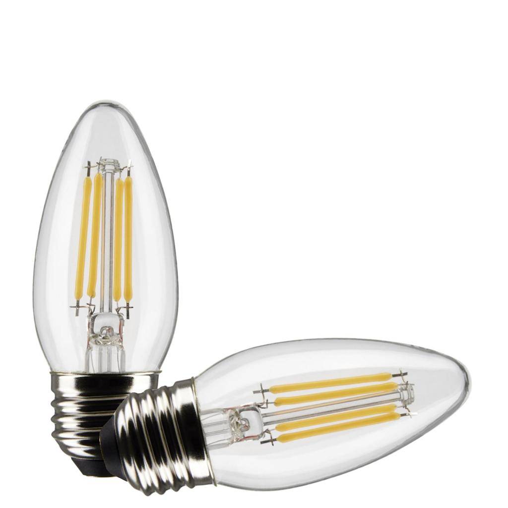 4 watt 120 volt B11 Medium Screw Base 2700K Warm White LED Light Bulb (2 Pack) 1