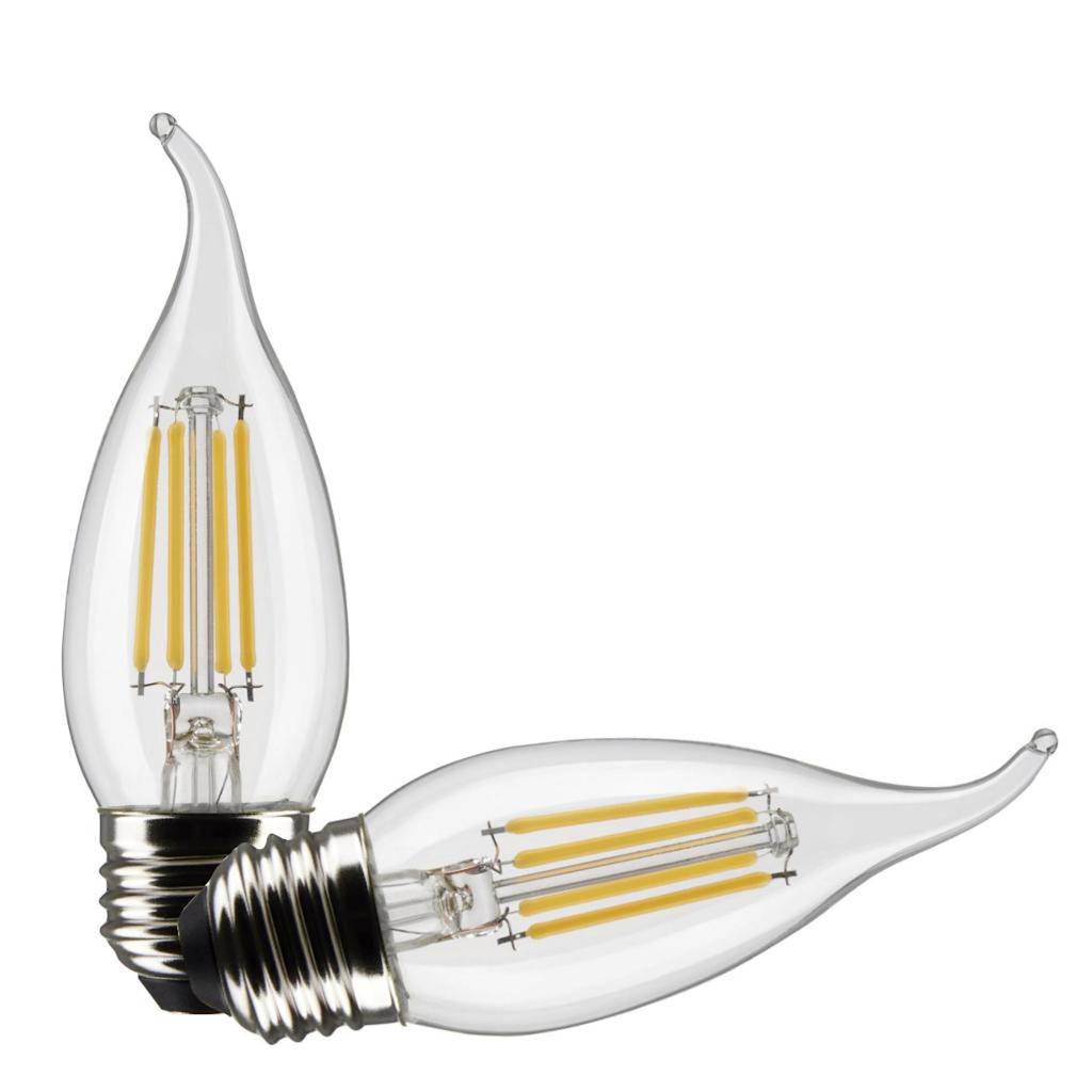 4 watt 120 CA10 Medium Screw Base 2700K Warm White LED Light Bulb (2 Pack) 1