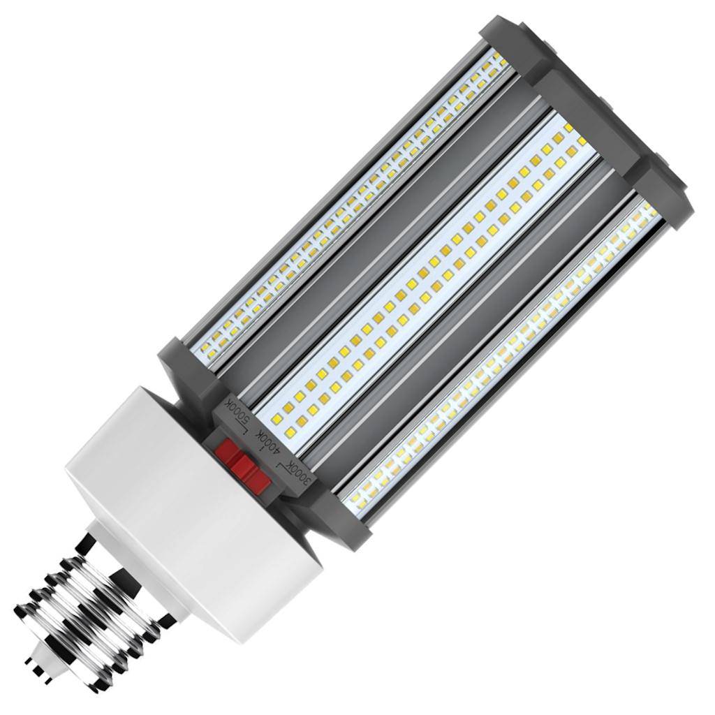 54 watt 277/480 volt Corncob Exclusionary Mogul Screw Base CCT Selectable Dimmable LED 1