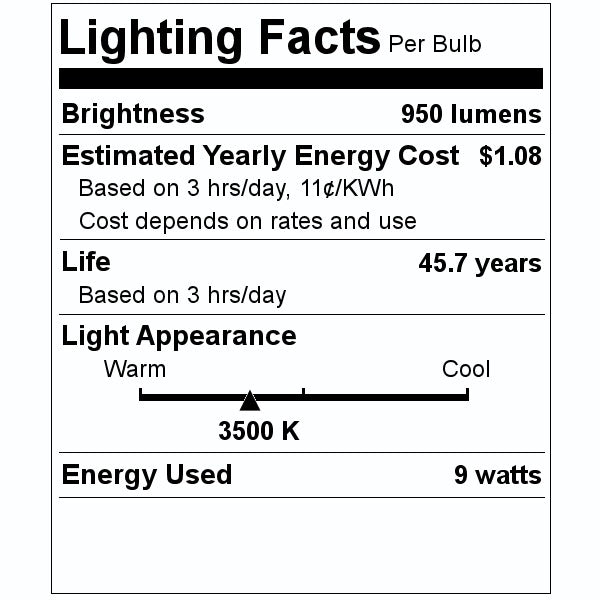 9 watt PL 4-Pin Base 3500K Neutral White Non-Dimmable LED 2