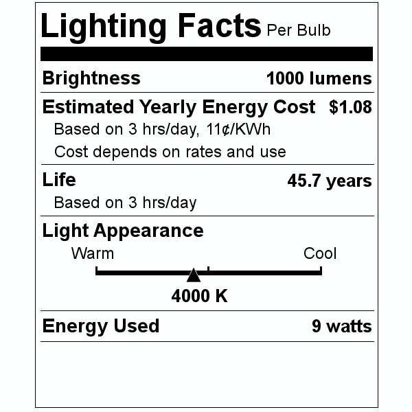 9 watt PL 4-Pin Base 4000K Cool White LED 2