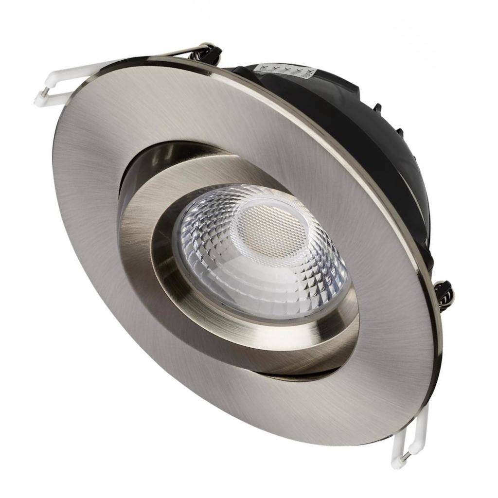 4" 12 watt 120 volt CCT Selectable Brushed Nickel Finish Gimbaled Dimmable LED Recessed Downlight 1