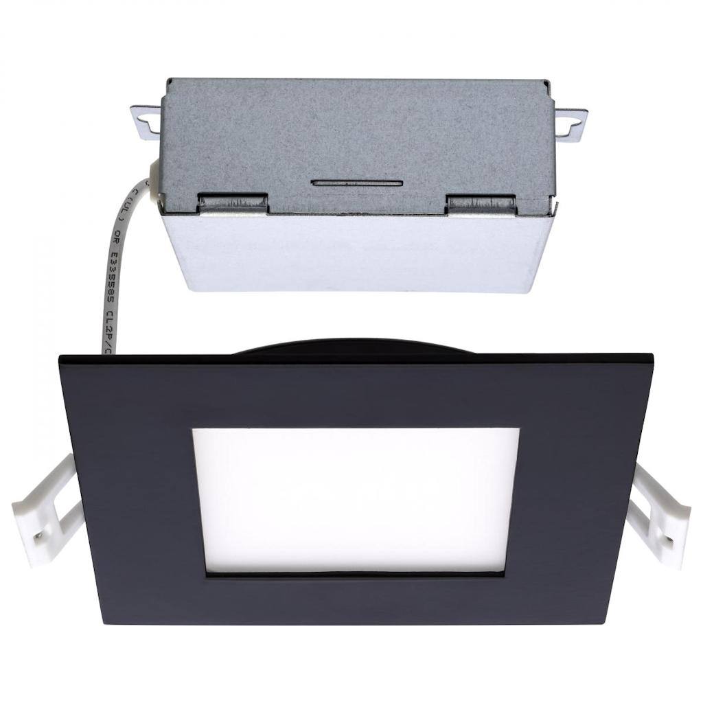 4" 10 watt 120 volt CCT Selectable Black Square Dimmable LED Architectural Recessed Downlight 1