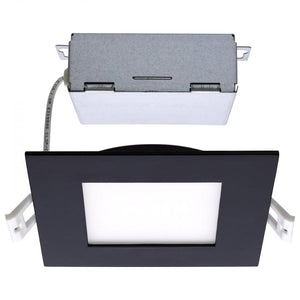 4" 10 watt 120 volt CCT Selectable Black Square Dimmable LED Architectural Recessed Downlight 1