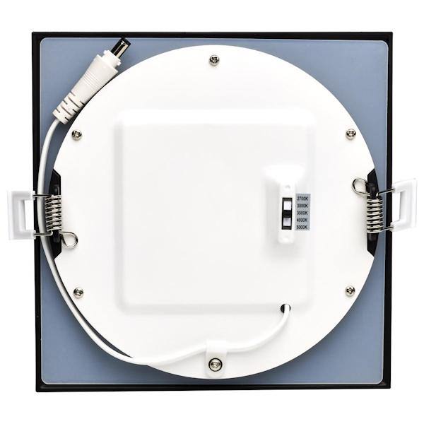 6" 12 watt 120 volt CCT Selectable Black Square Dimmable LED Architectural Recessed Downlight 2
