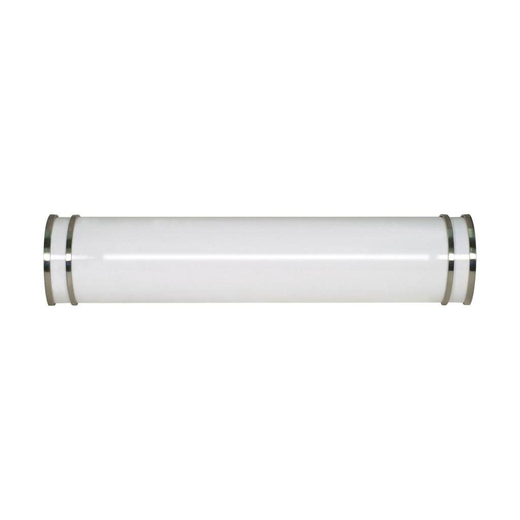 2 Light CCT Selectable Brushed Nickel White Plastic Shade Vanity Light Fixture 1