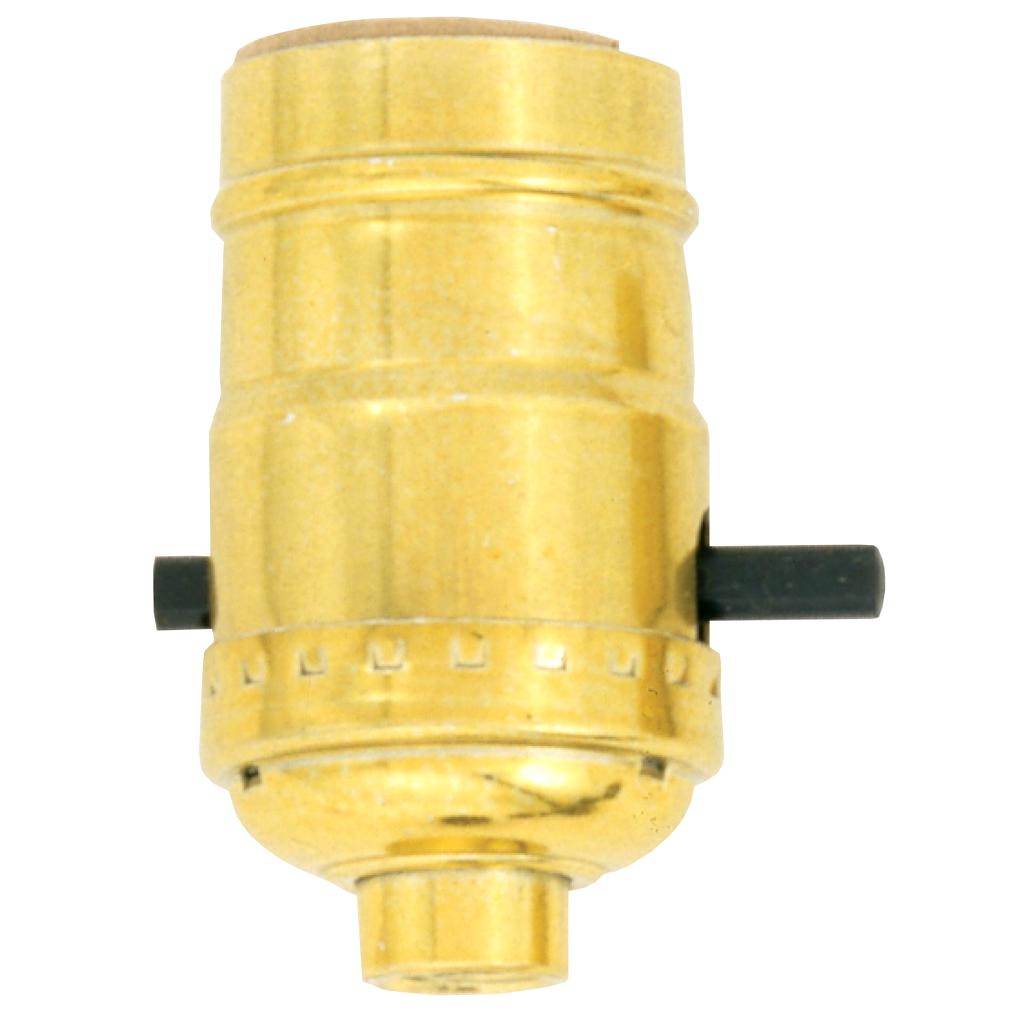 Standard Socket With Push-Thru Switch Brite Gilt Finish 1