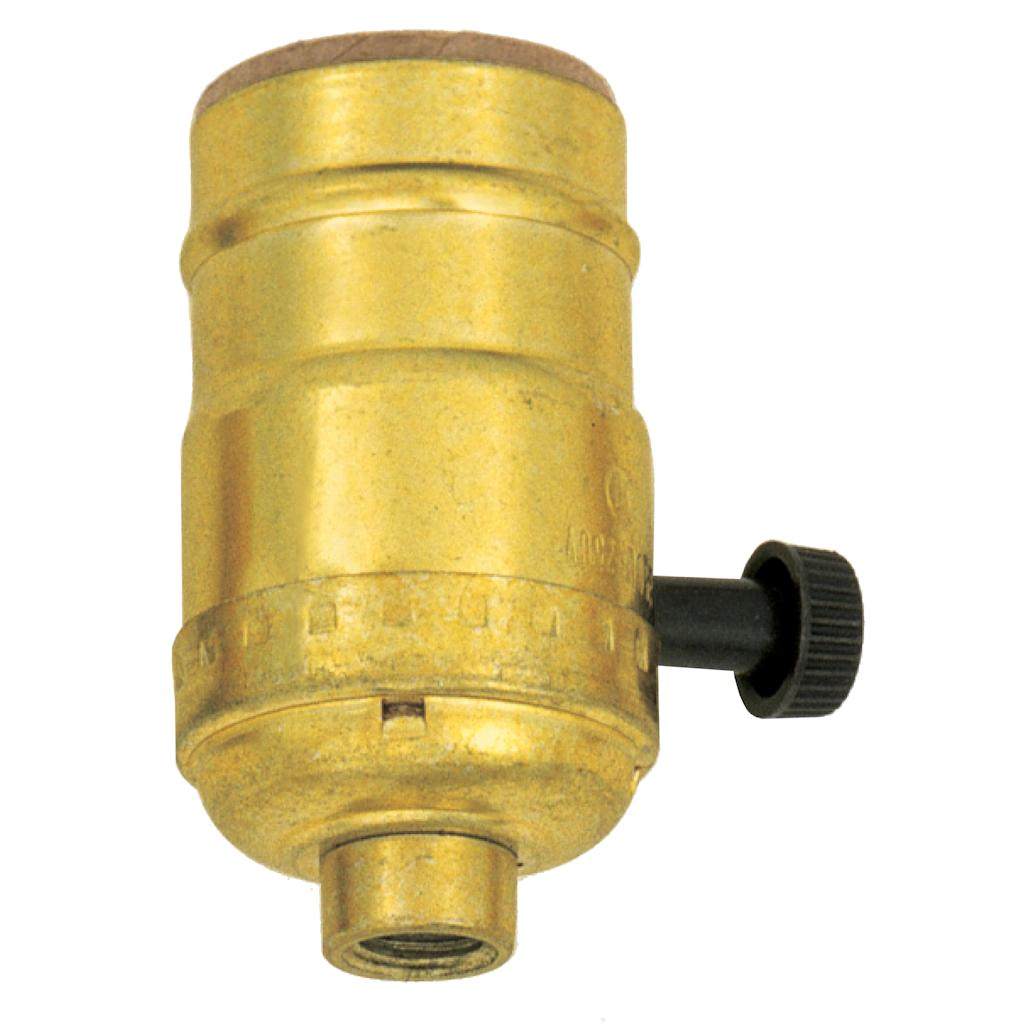 3 Wire Socket With Turn Knob Brite Gilt Finish 1