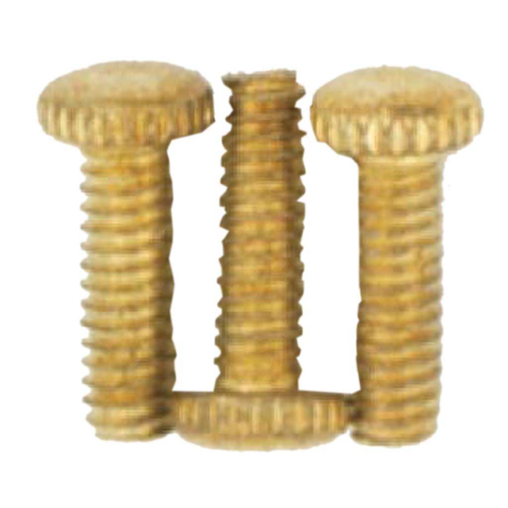 8/32 Brass Plated Finish Knurled Screws (3 Pack) 1