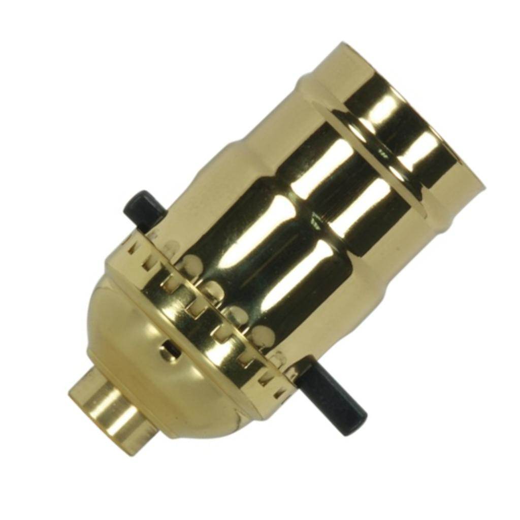 1/8 IPS Cap Polished Brass Medium Base On-Off Push Thru Socket 1