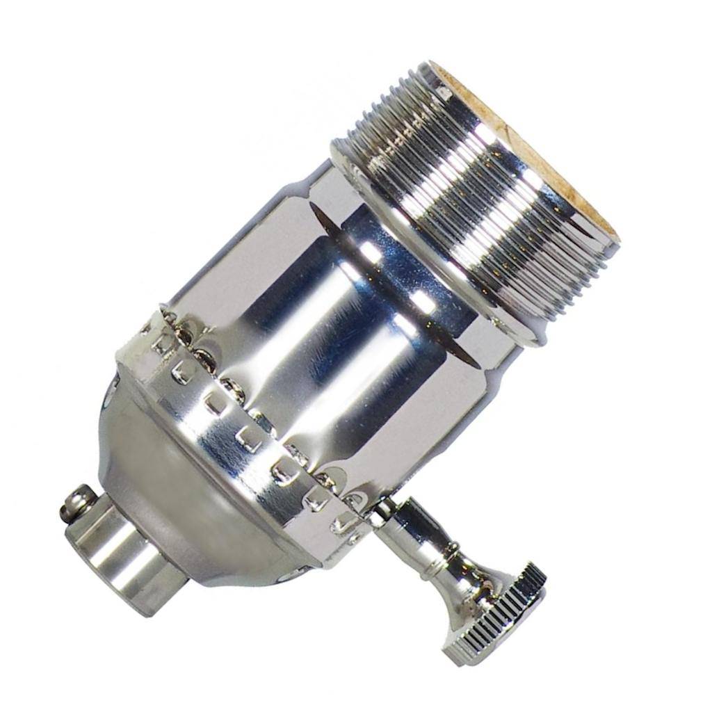 On-Off Screw Polished Nickel Turn Knob Socket with Removable Knob 1