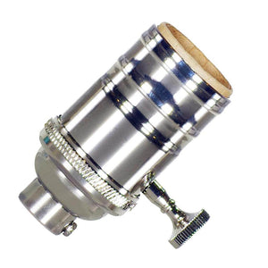 On-Off Screw - Polished Nickel Turn Knob Socket with Removable Knob 1