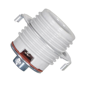 Keyless Threaded Glazed Porcelain Socket with Cap and Ring 1