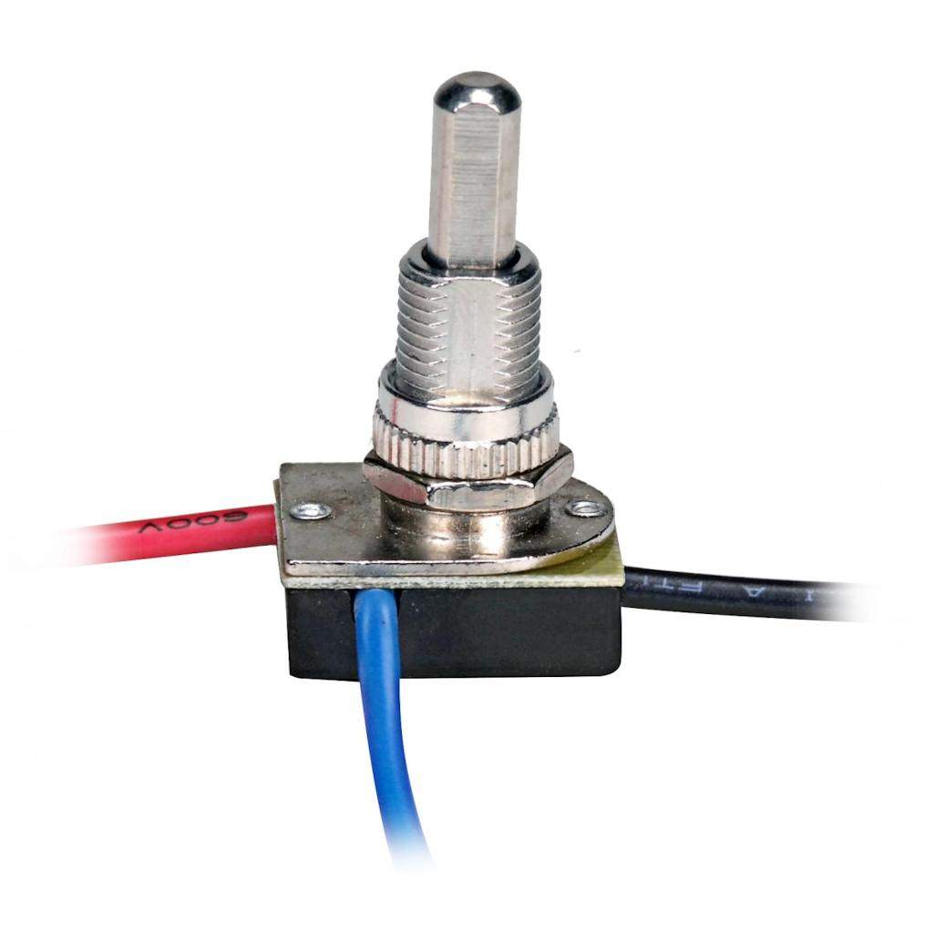 3 Way 2 Circuit Nickel Plated Metal Push Switch 1