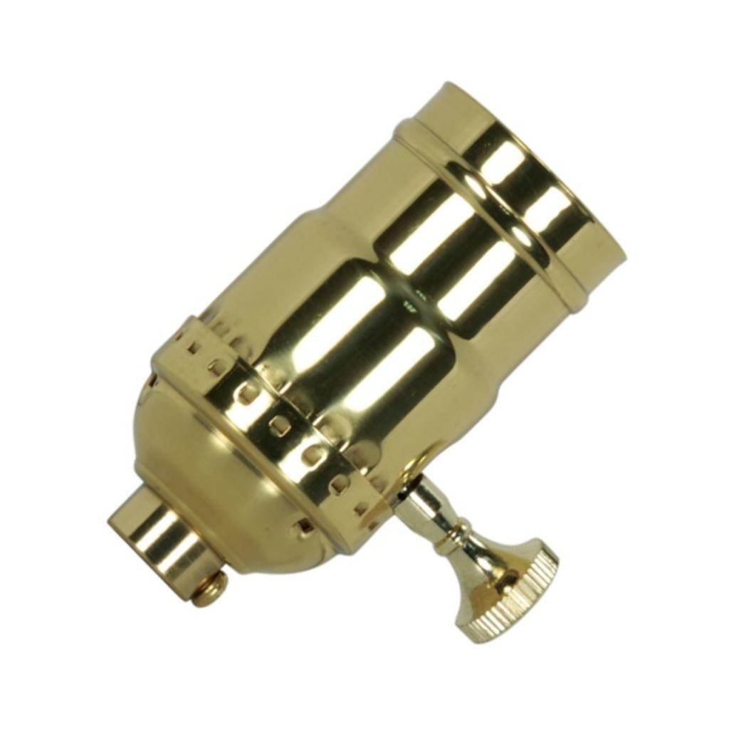 1/8 IPS Cap Polished Brass Hi-Low Turn Knob Socket 1