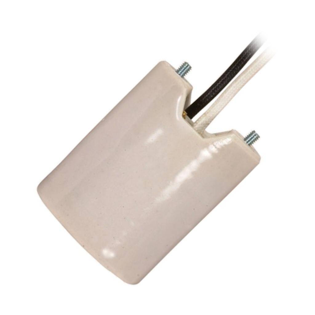 Porcelain Keyless Socket with 2 Wireways, Leads 1