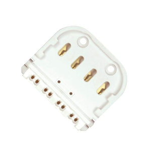 4-Pin Long Twin Tube CFL Lampholder with Double Edge Contacts Push In Wiring 1