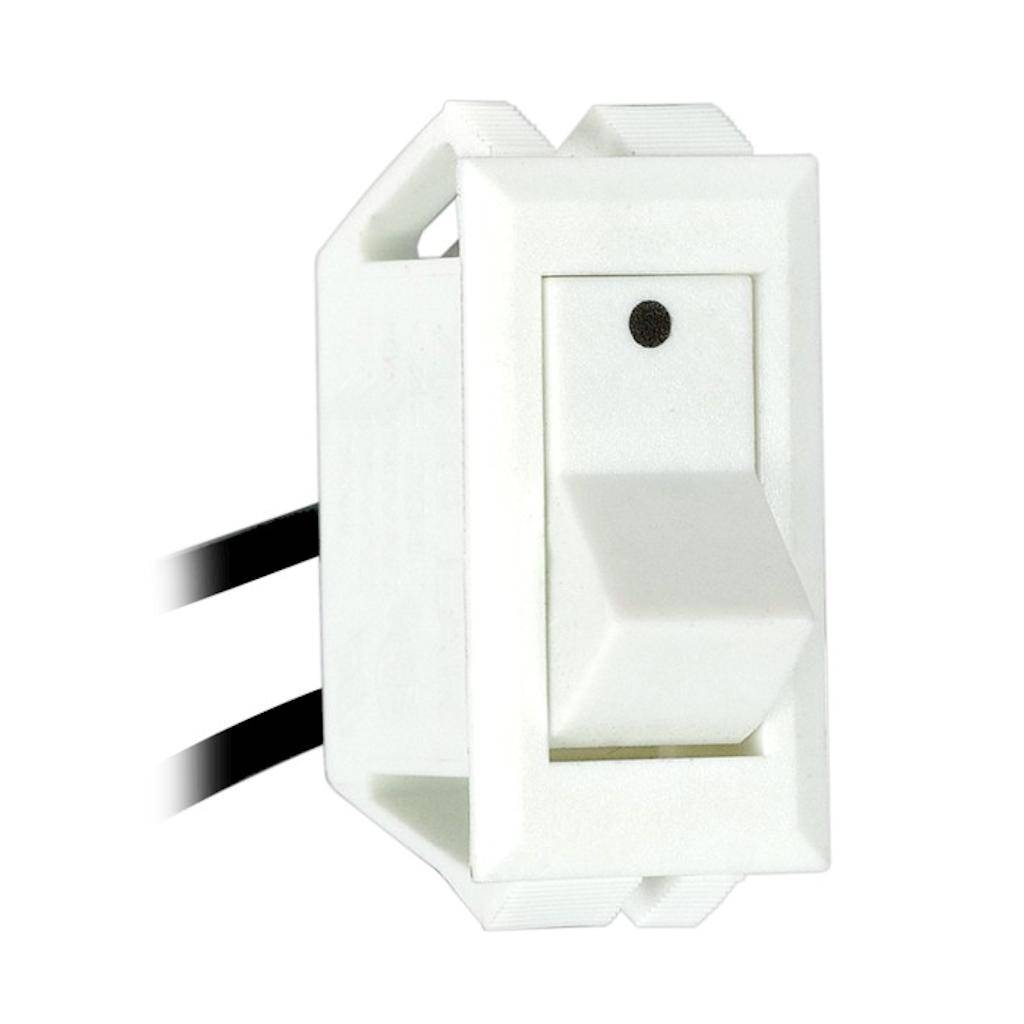 White On-Off Phenolic Rocker Switch with Dot 1