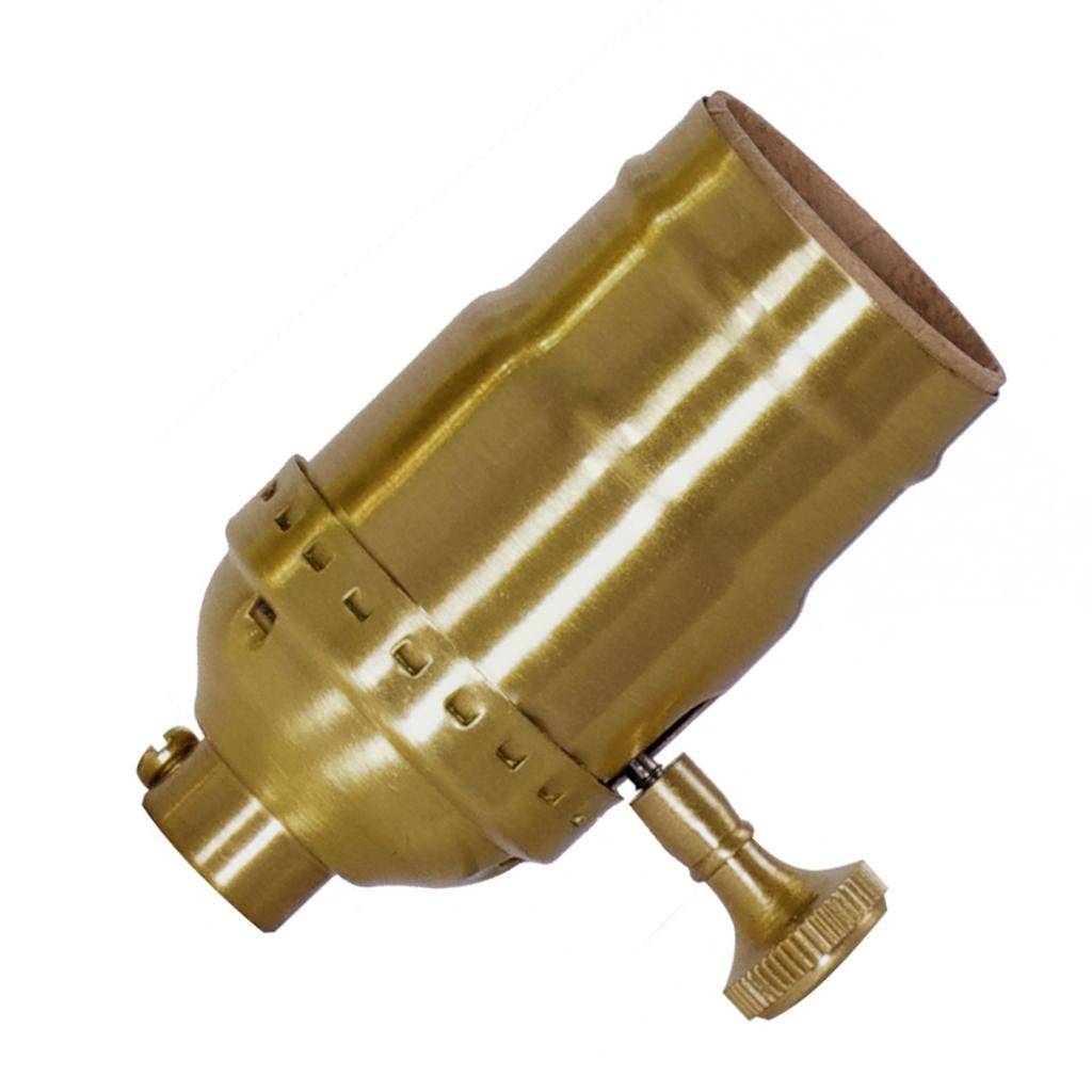 On-Off Screw Terminal 1/8 IPS Satin Brass Turn Knob Socket with Removable Knob 1
