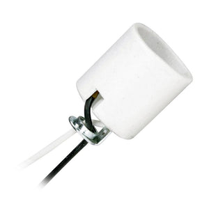 Unglazed Porcelain Keyless Socket with Hickey 1