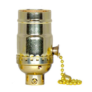 On-Off Screw Terminal 1/4 IPS Brite Gilt Gold Pull Chain Socket 1