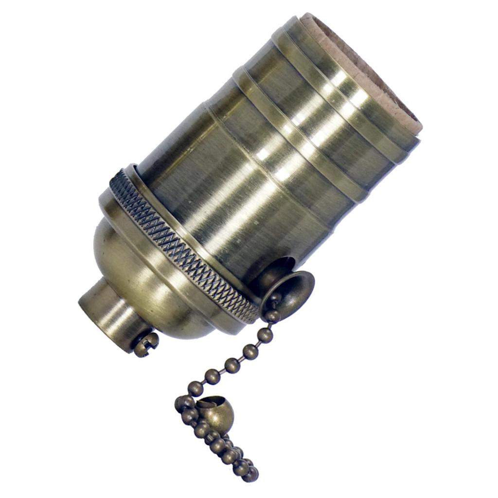 On-Off Screw Terminal 1/8 IPS Antique Brass Pull Chain Socket 1