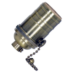 On-Off Screw Terminal 1/8 IPS Antique Brass Pull Chain Socket 1