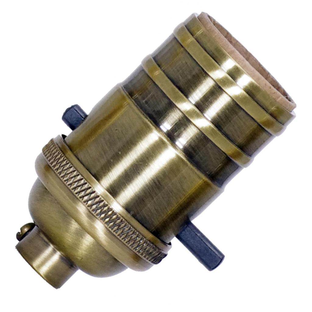 On-Off Screw Terminal Antique Brass Push Thru Socket 1
