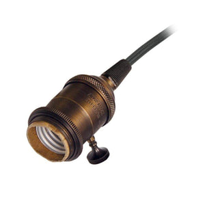 1/8 IPS Cap Dark Antique Brass 4 Piece Prewired On/Off Lampholder with Uno Ring 1