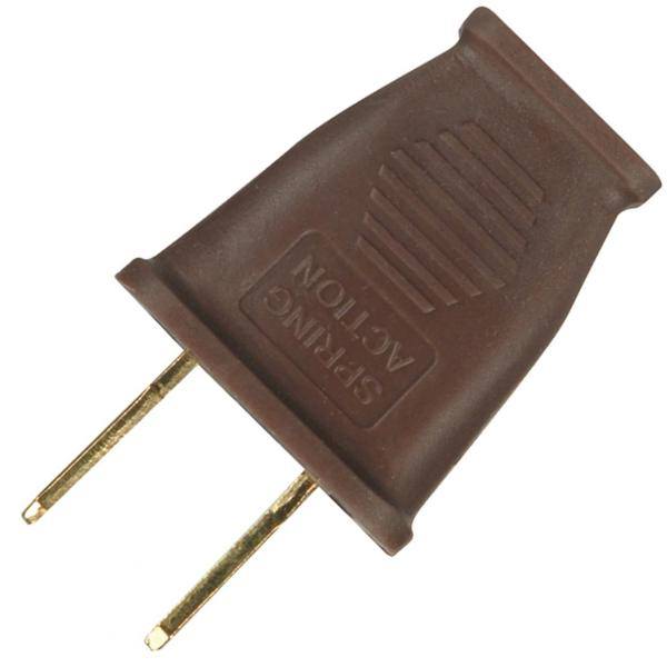 Brown 15A 125V 2 pole 2 Wire Plug 1