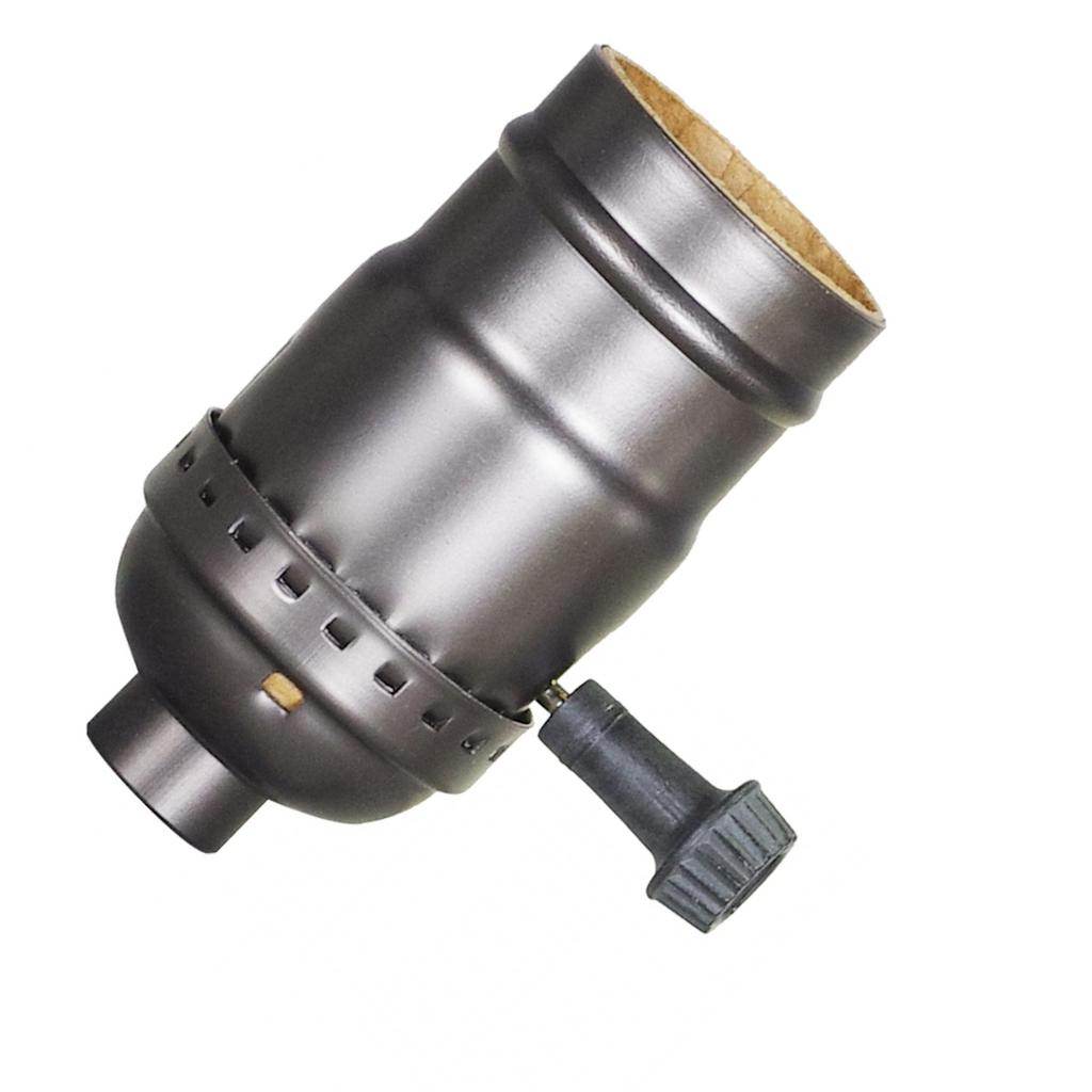 On-Off 1/8 IPS On-Off Antique Brass Push Thru Socket With Side Outlet 1